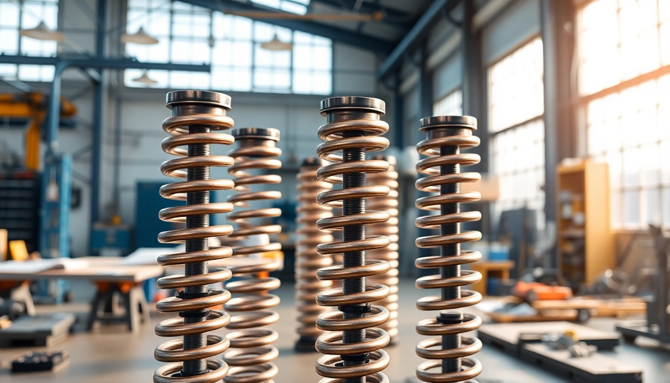 Gas Spring Supplier showcasing precision-engineered gas springs in a modern workshop.
