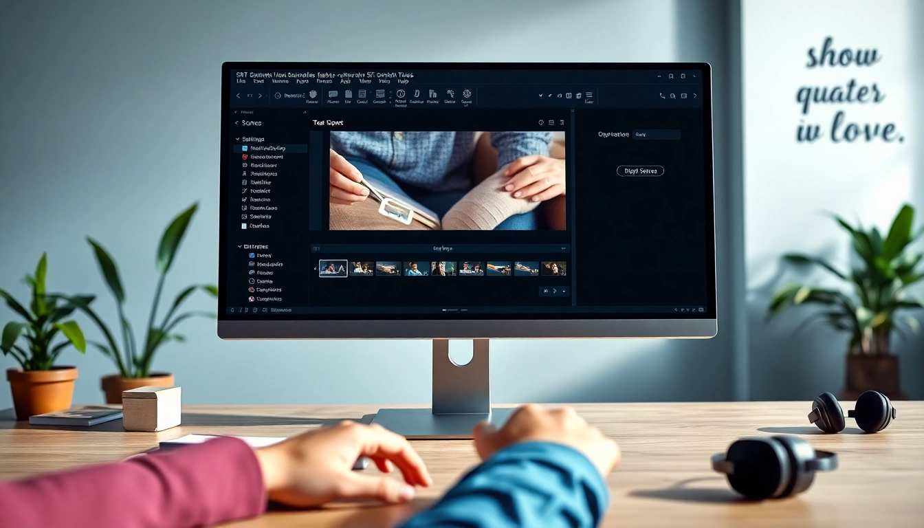 Optimize subtitles with a user-friendly SRT Generator interface in an office setting.