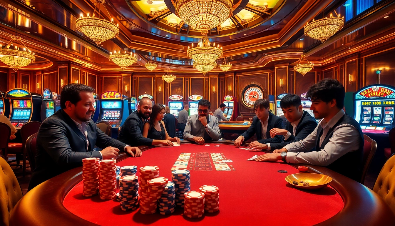 Engaging scene of players at a poker table promoting rr88com with vibrant poker chips and cards.