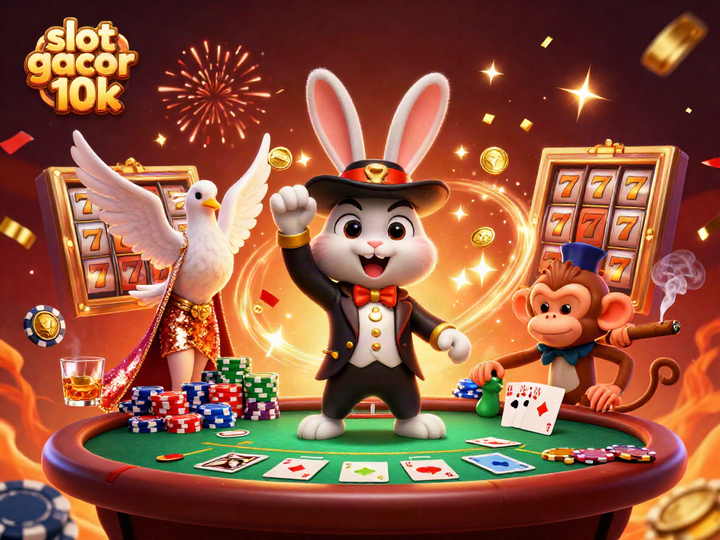 Reveal jackpots with slot gacor 10k magic in a vibrant casino scene filled with action and excitement.