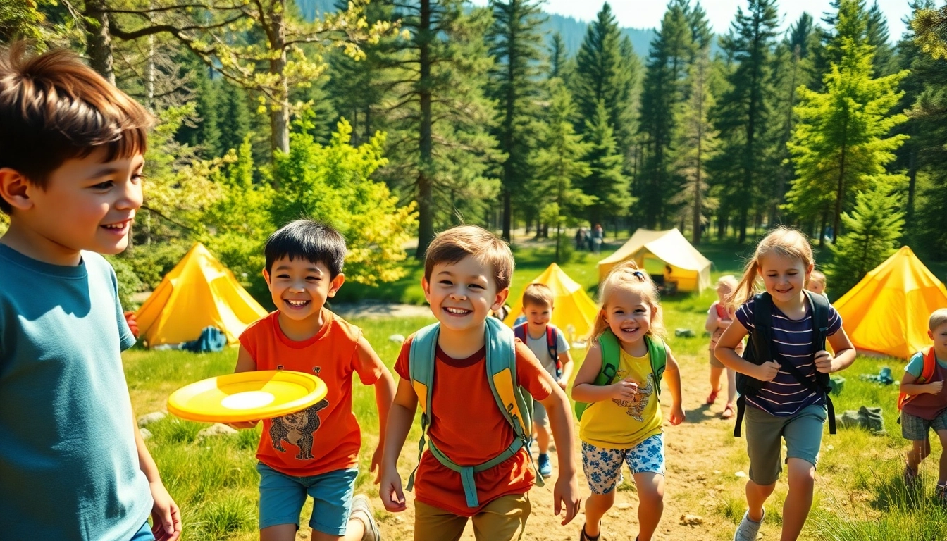 Children enjoying activities at residential summer camps with vibrant energy and outdoor fun.