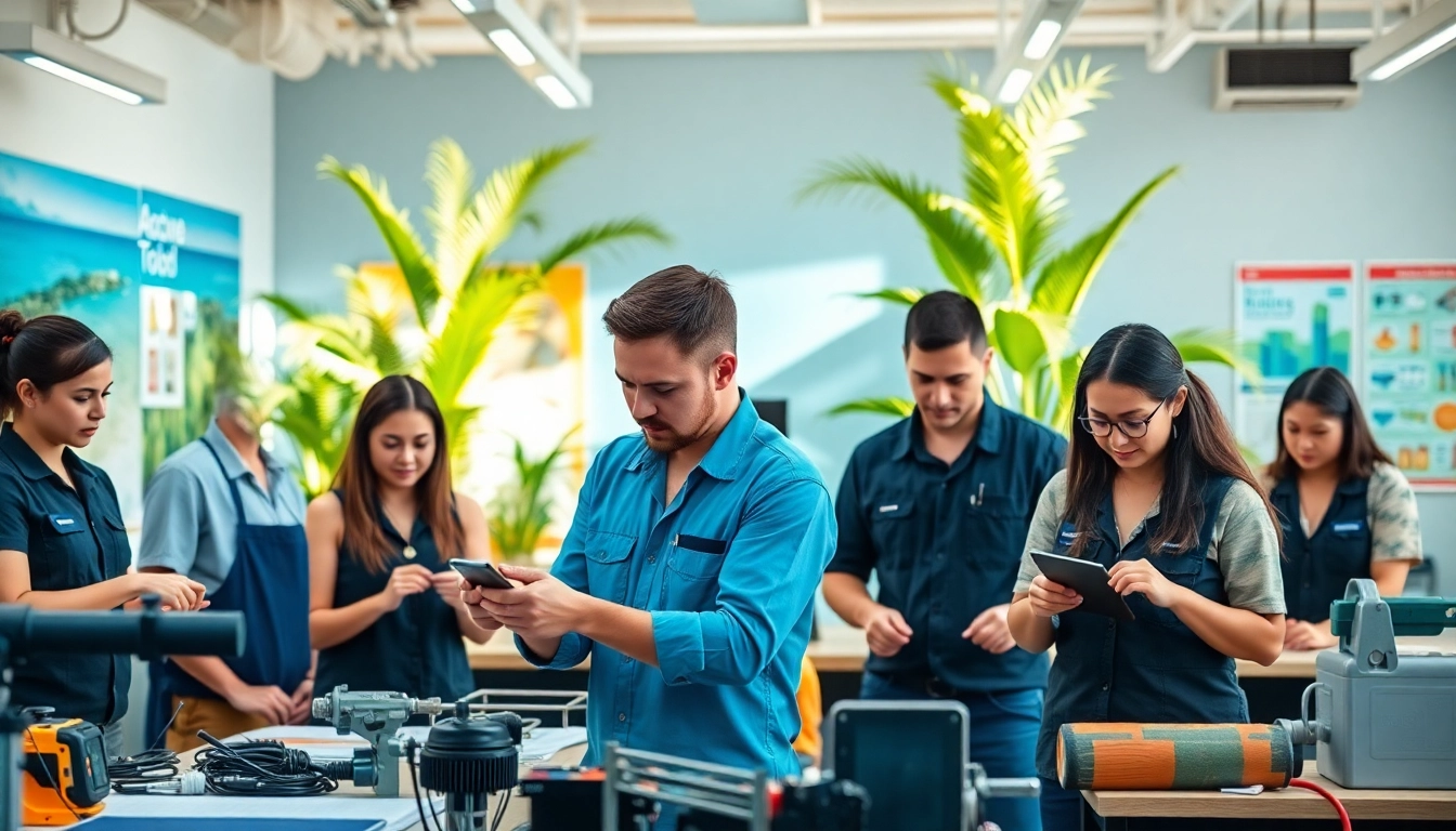 Students learn practical skills at trade schools in Hawaii with expert instructors in a vibrant classroom.