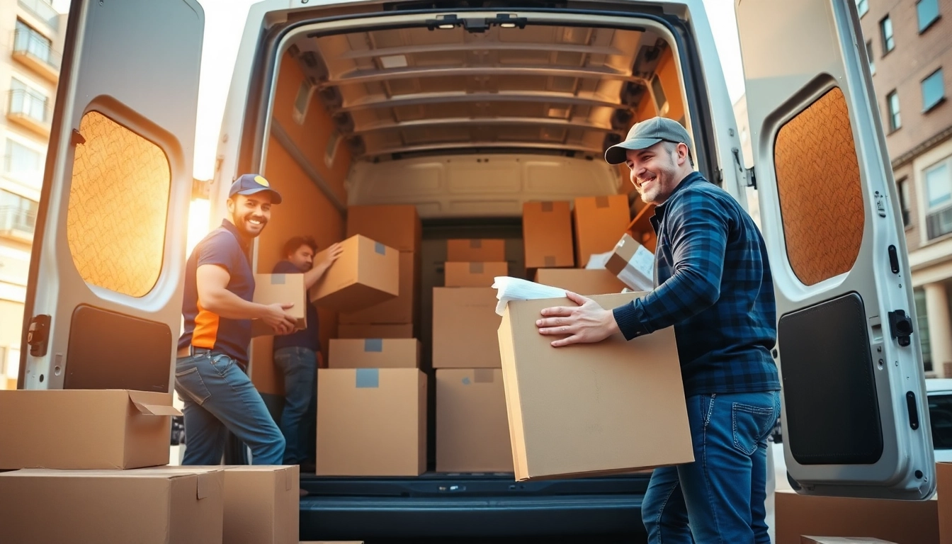 Movers in Cheltenham loading items into a van during removals process with efficiency and care.