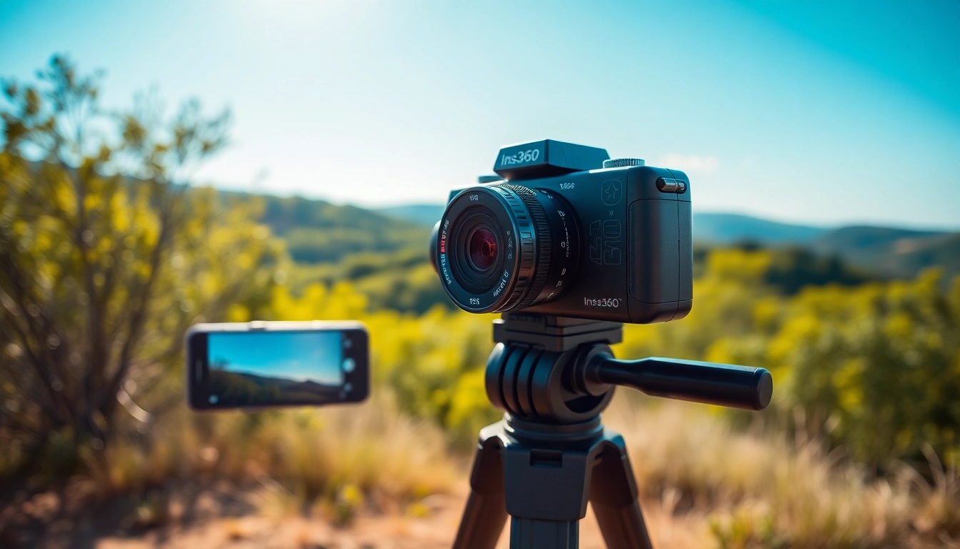 Capture breathtaking moments with the Insta360 camera in a vibrant outdoor setting.