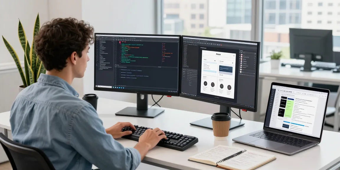 Working on 纸飞机中文版 app development in a modern tech workspace.