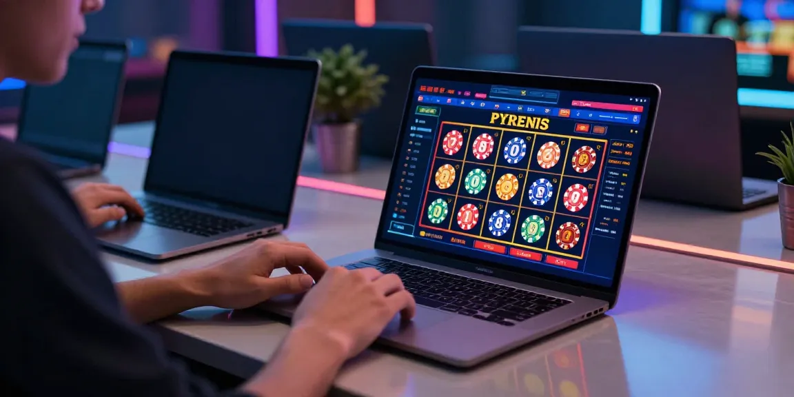 Engaged player enjoying the ORION88 online casino experience on a sleek laptop with vibrant gaming elements.