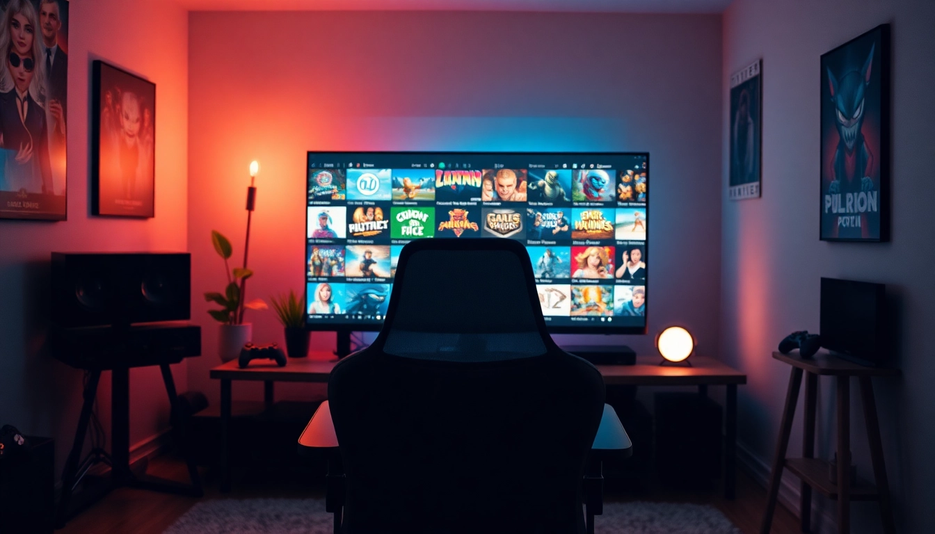 Engaging setup showcasing html porn games on a computer screen in a cozy gaming environment.
