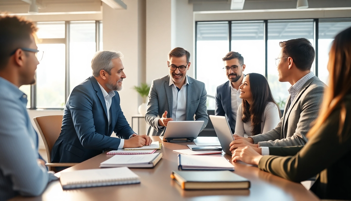 Engage with a professional sales coach leading a diverse strategy meeting.