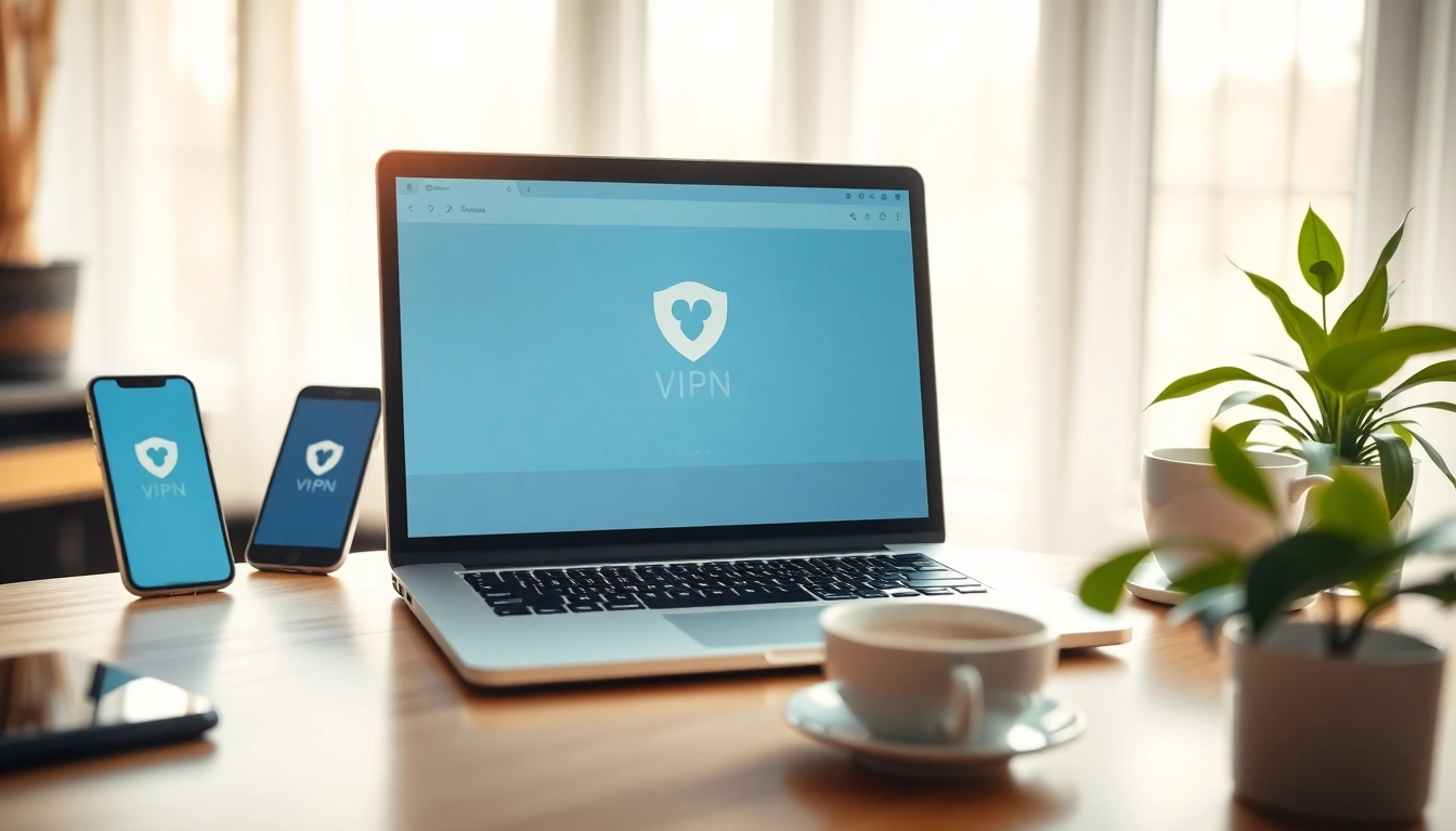 快连VPN interface displayed on a laptop, symbolizing secure and user-friendly global connectivity.