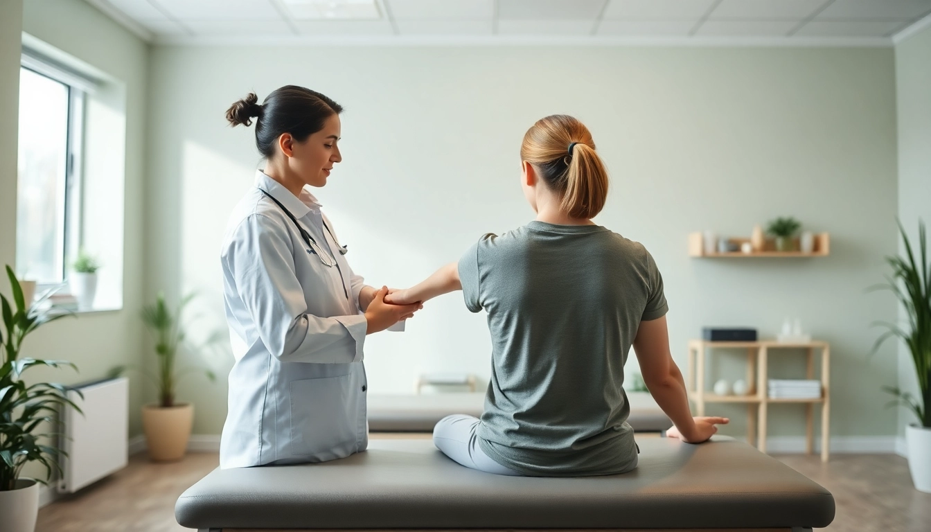 Implementing a natural back pain solution in a professional therapy setting featured by a physiotherapist.