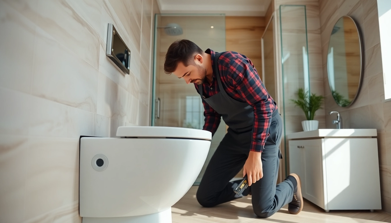 Installation von Sanitäranlagen durch sonni sanitär GmbH in einem modernen Badezimmerumfeld.