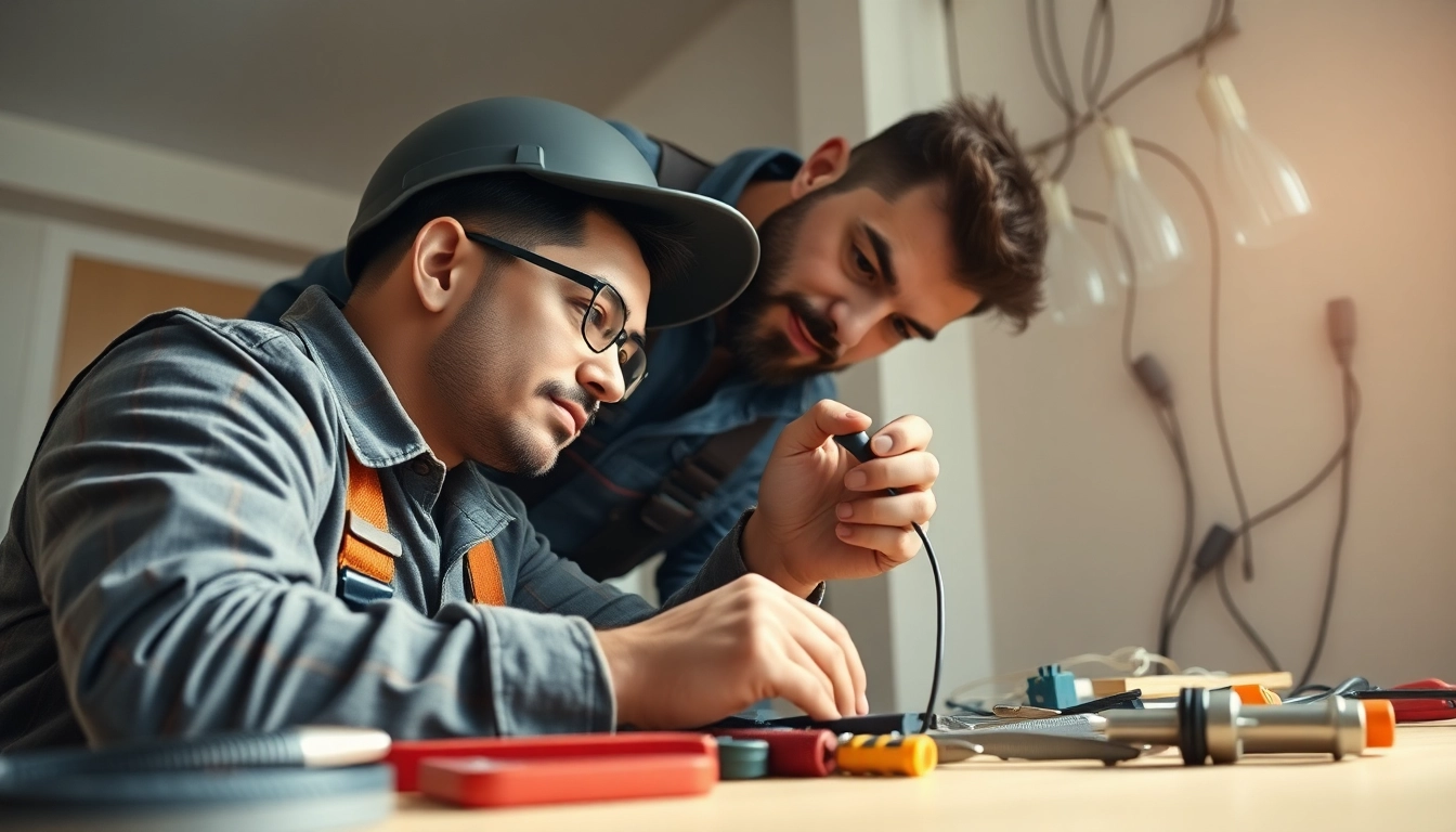 Electrician lower north shore performing electrical work in a residential setting with organized tools.