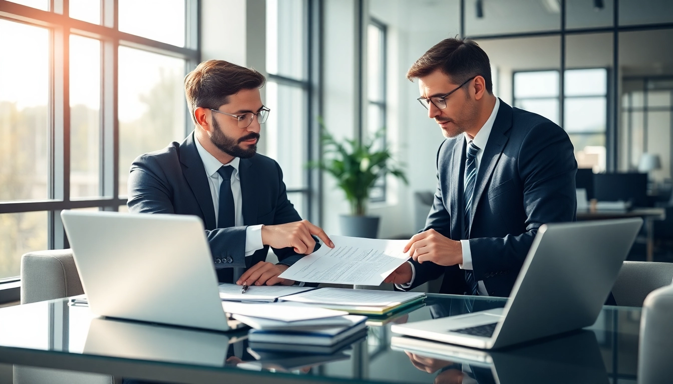 Consultation scene featuring a Stockton Accident Lawyer offering legal advice to a client.