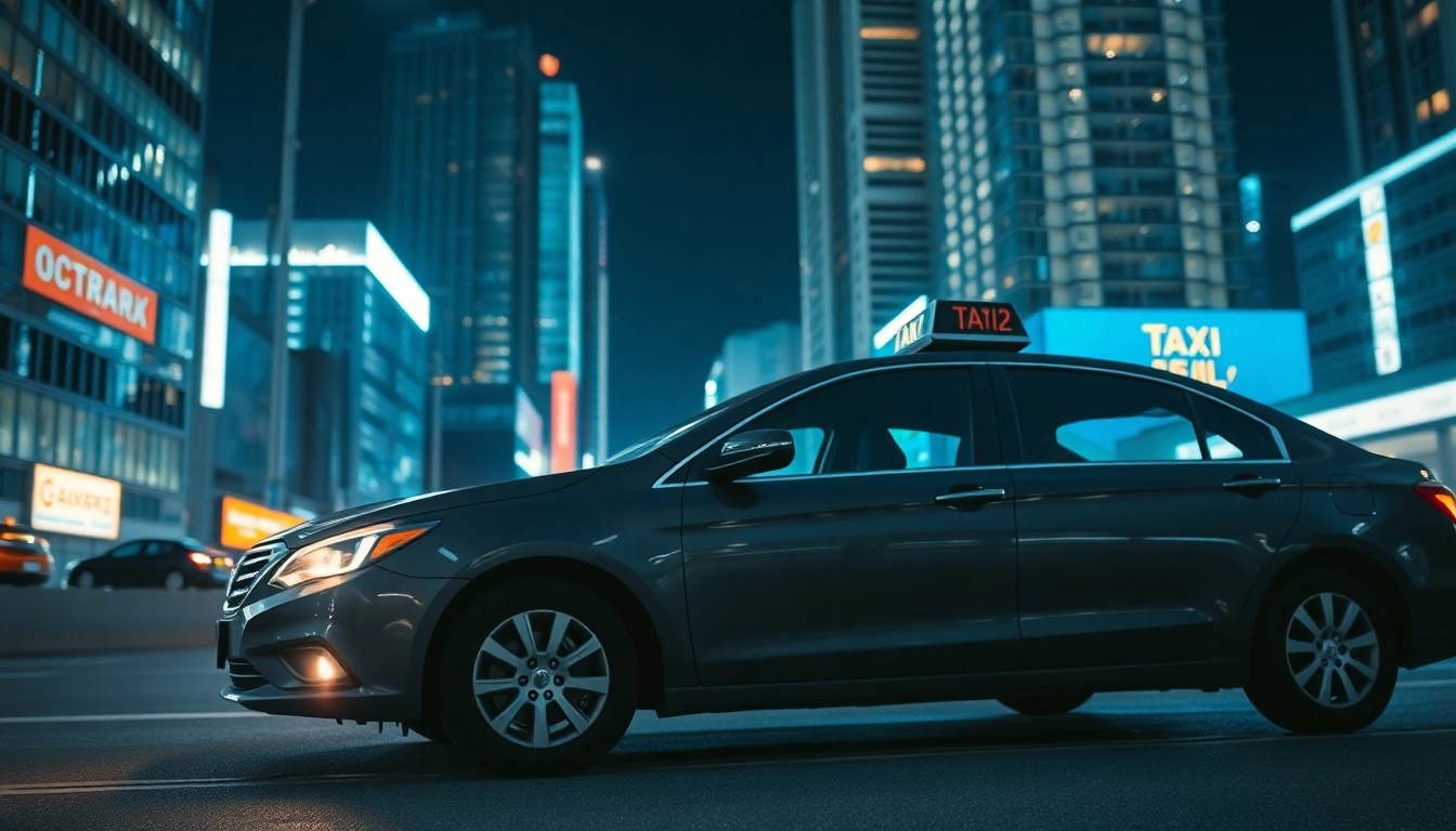 Experience reliable long distance taxi transfers in a modern urban environment with scenic views.