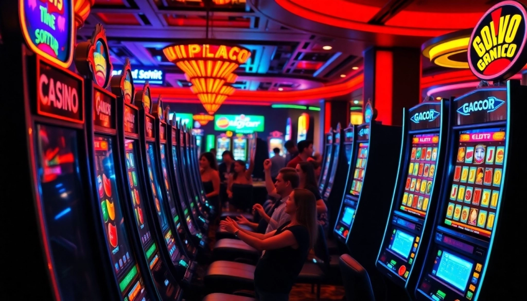 Mesin slot gacor yang menarik dalam suasana kasino yang ramai.