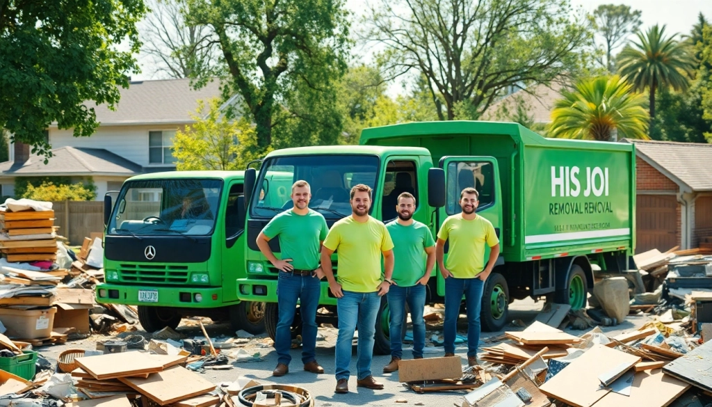 Efficient junk removal services showcased by Myeasyjunkremoval.com team outdoors.