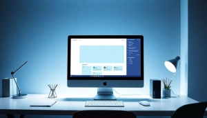 Desenvolvimento de Site com design moderno e funcional, exibindo a interface de um website profissional.