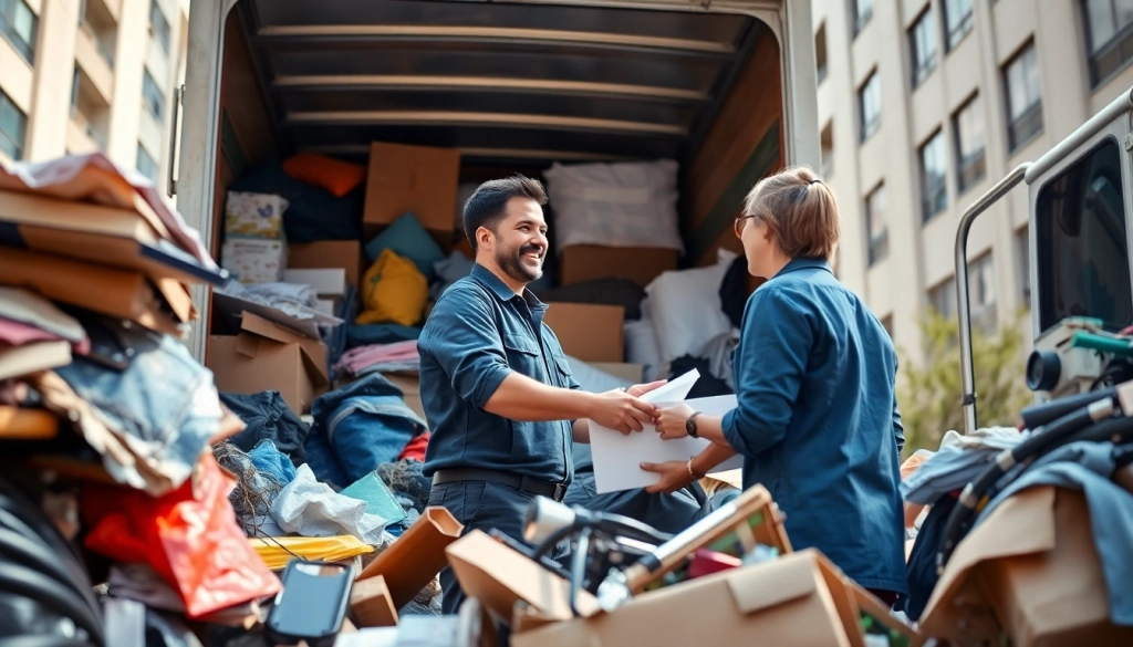 Efficient junk removal service team at https://myeasyjunkremoval.com loading items into a truck.