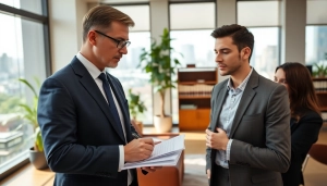 Empathetic lawyers at https://www.mainorellis.com supporting clients in a modern office.