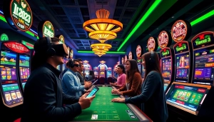 Exciting digital casino scene depicting Nhà cái XX88 where players engage in vibrant online gambling.