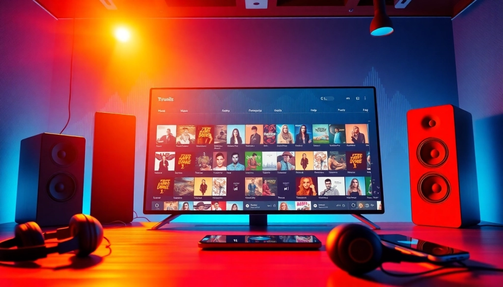 Kooralive music service interface showcasing vibrant user engagement and intuitive design elements.