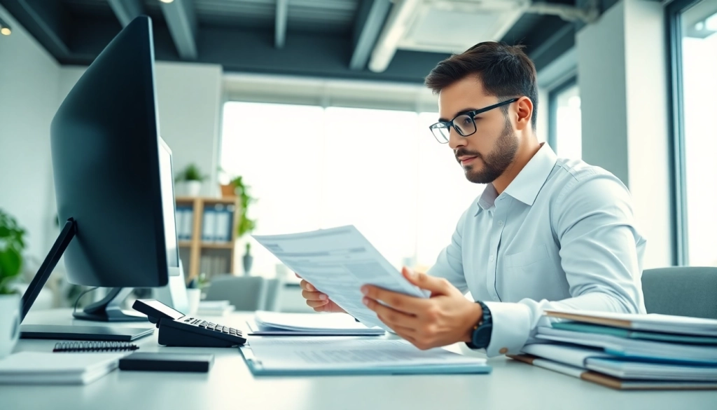 Engaging view of small business accounting and bookkeeping processes in a modern office setup.