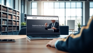 Design a law firm website at https://www.lawfirmswebsitedesign.com with a modern, professional aesthetic.