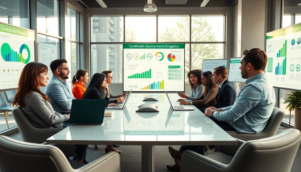 Evaluando estrategias para obtener el Certificado Ahorro Energético en una reunión profesional.