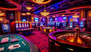 Casino scene showcasing KJC AC 2 excitement with tables, cards, and slots.