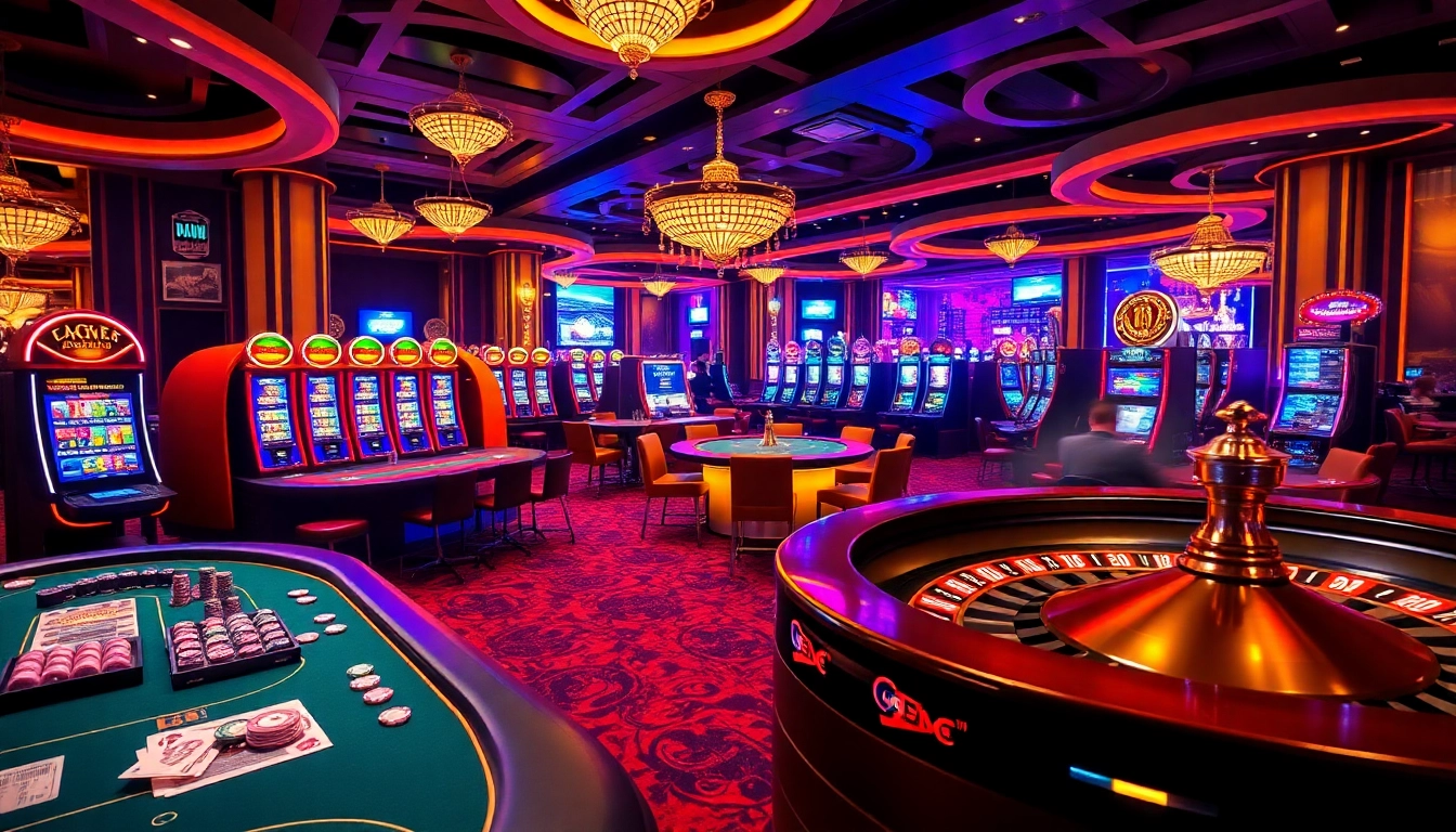 Casino scene showcasing KJC AC 2 excitement with tables, cards, and slots.