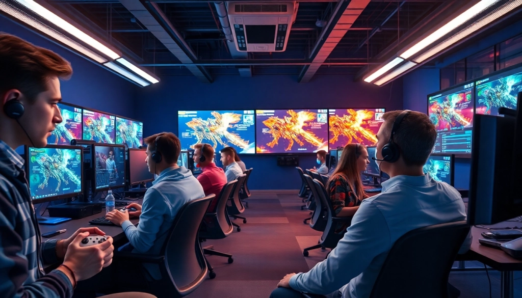 Engaged testers in a game QA studio conducting diverse game testing activities.