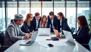 Quickplus Business Consultants team collaborating in a modern office environment