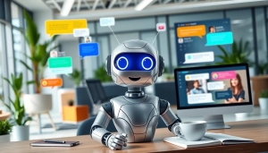 Engaging chatgpt free alternative interface showcasing a friendly robot interacting with users.