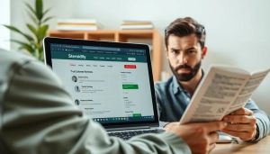 Evaluating if Steroidify legit through customer reviews while reading a laptop screen.