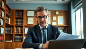 Reviewing case files at https://www.chriseadslegal.com, lawyer demonstrating dedication to clients.