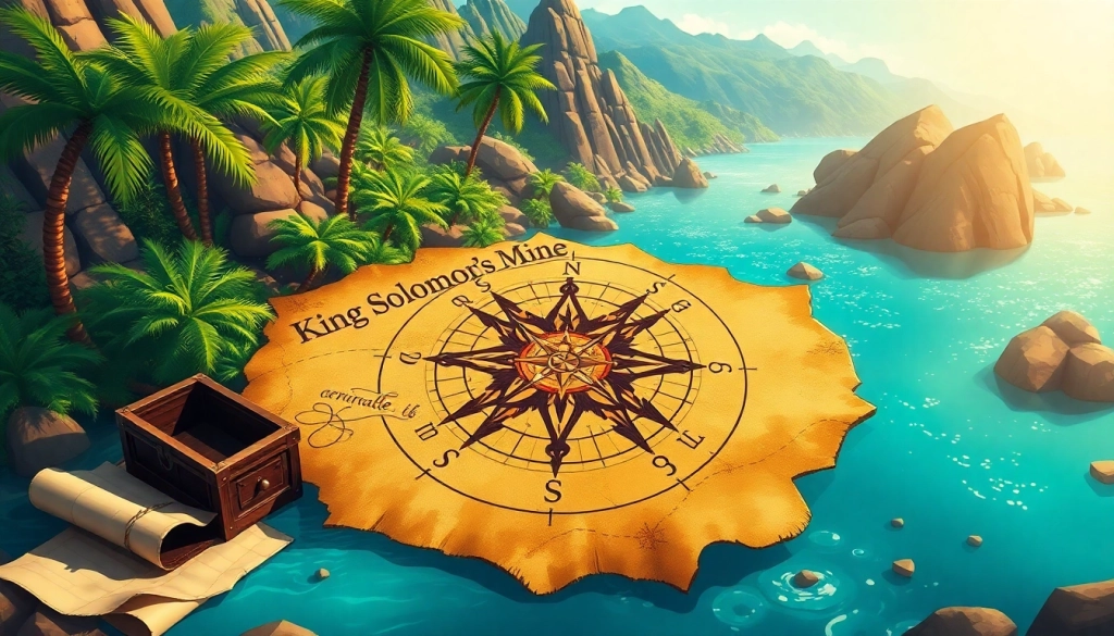 Unravel the mystery of King Solomon's Mine through this illustrated treasure map.