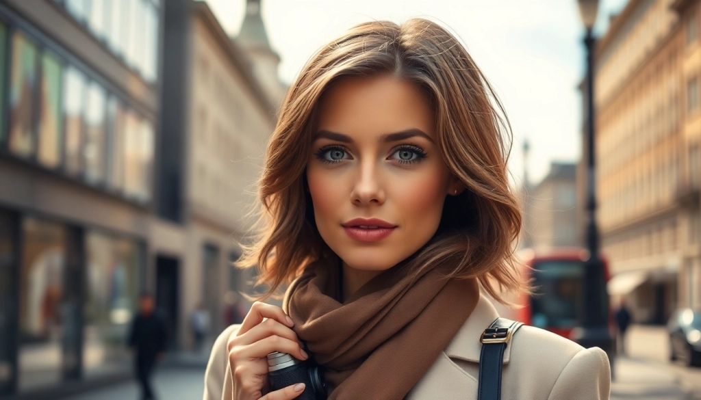 Capture Emma Corrin's elegance at https://diknews.co.uk/emma-corrin/ in a photorealistic urban setting.