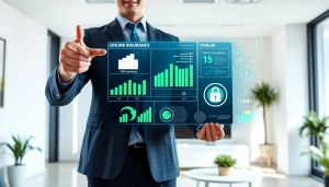 Modern finance advisor showcasing 79king's innovative online insurance solutions, emphasizing security and digital trust.