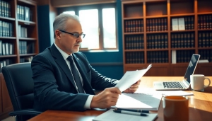 Consulting services on https://www.ihavealawsuit.com with a professional attorney in an office.