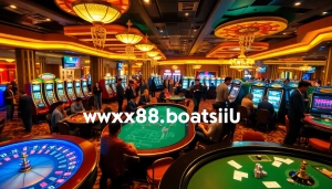 Experience the thrill at https://xx88.boats/ featuring lively casino games with poker chips and roulette wheels.