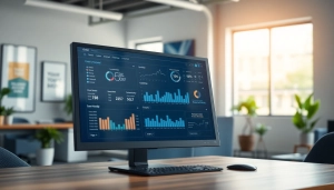 Visual representation of order processing software interface showcasing analytics and order management features.