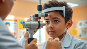 Assessing vision in a dedicated setting, highlighting Our Children's Vision and children's eye health.