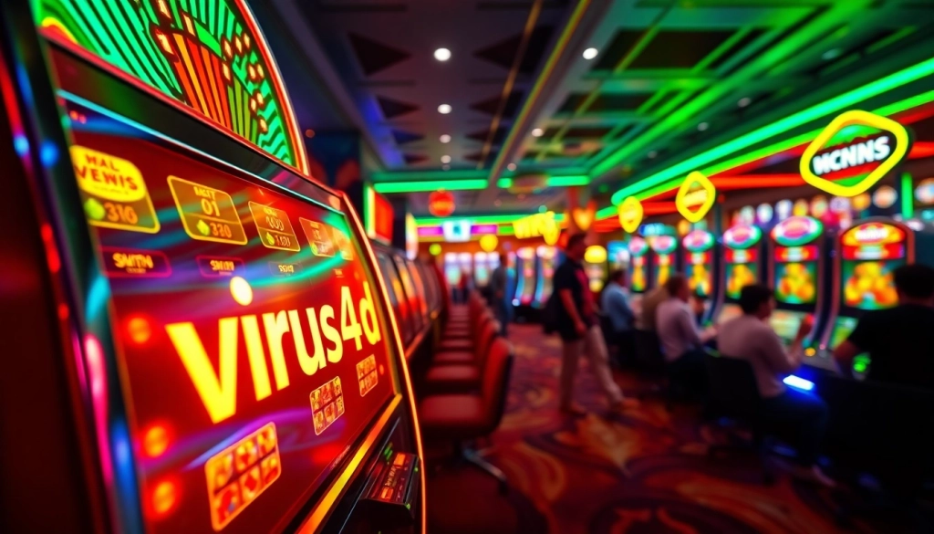 Memenangkan jackpot di mesin virus4d slot yang cerah dan meriah di kasino.