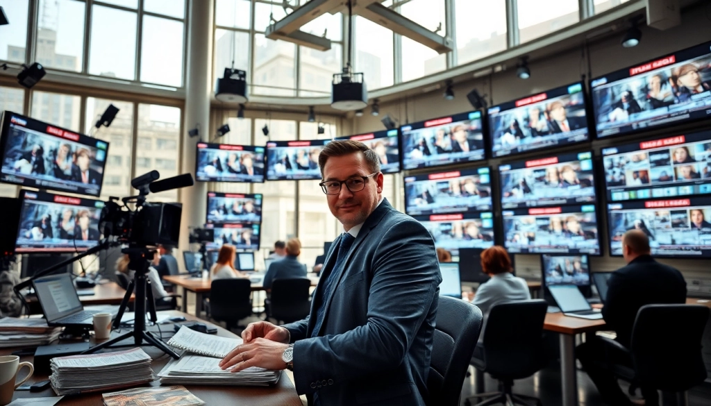 Engaging newsroom scene featuring suntimesnews.com journalists at work, emphasizing collaboration and news coverage.