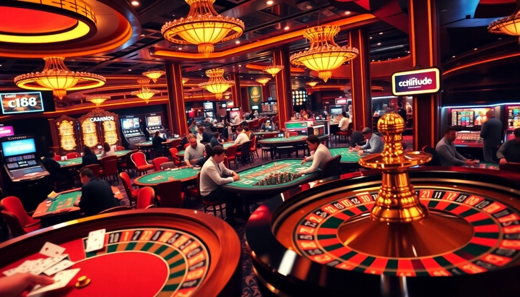 Experience the thrill of playing at nhà cái c168 with immersive card games and roulette excitement on the vibrant casino floor.