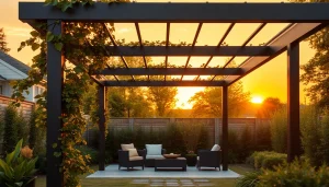 Enhance your outdoor space with a modern steel pergola that blends elegance and durability.