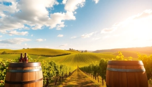 Experience the beauty of clarksburg wineries with sunlit vineyards and rustic barrels.
