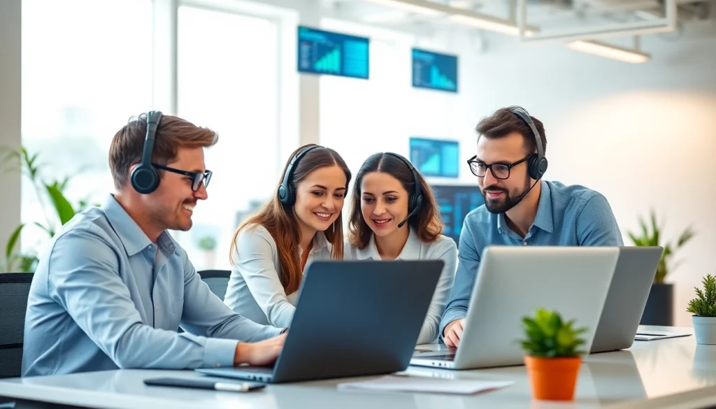 Enhance your managed it support with a professional team collaborating in a modern office.