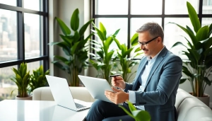 Engaging real estate agent analyzes listings in a bright office, showcasing Real Estate opportunities.