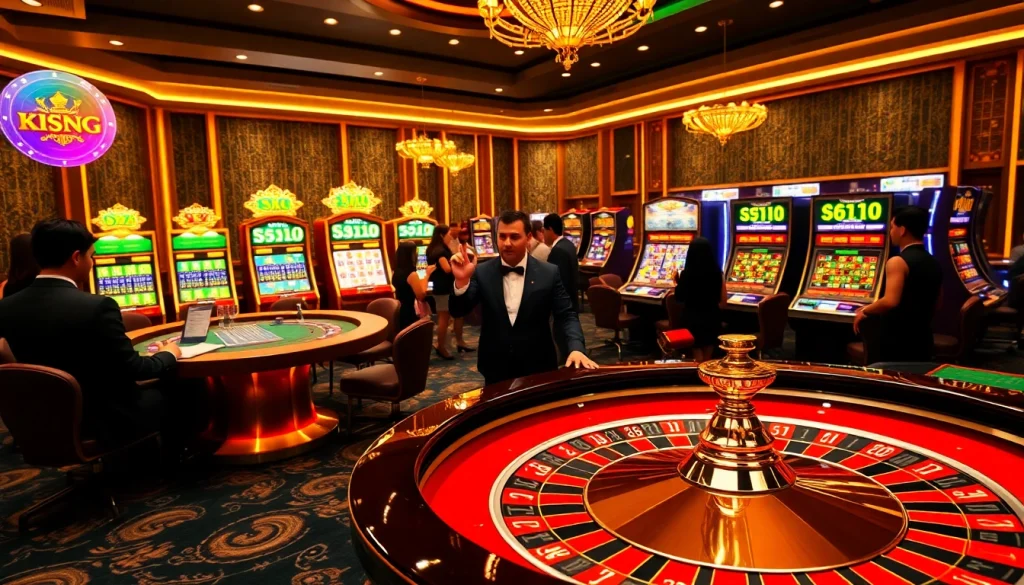 Experience thrilling gameplay with the link vào king88 access featuring vibrant casino tables and games.